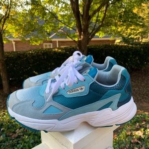 Adidas Falcon ombré teal shoes